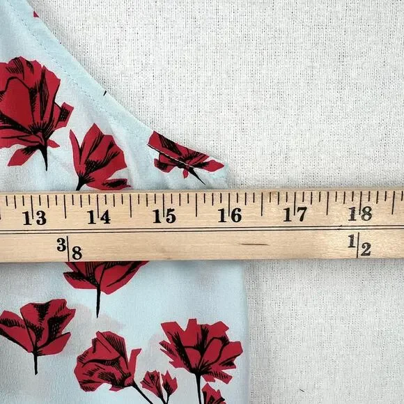 EQUIPMENT Layla Floral Print Silk Cami Tank Womens XS Blue Red Spaghetti Strap - Picture 16 of 16